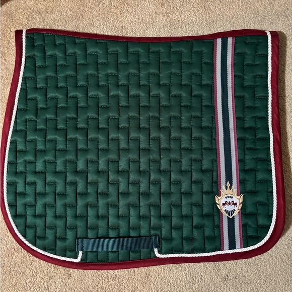 Equine Couture Other - Equine Couture OCALA Quilted Saddle Pad in Forest Green & Burgundy